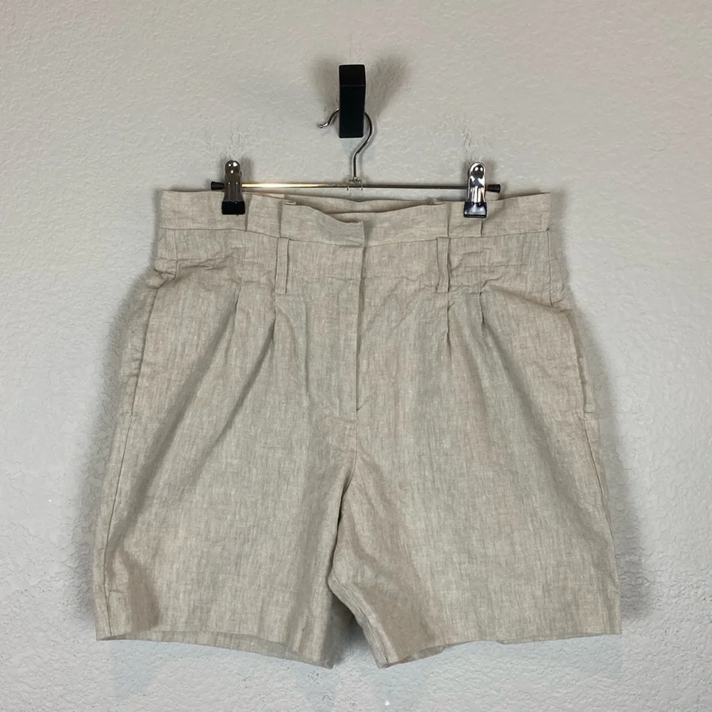 Boden neutral tan linen blend shorts